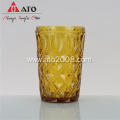 ATO Amber Whisky Glass Embossed Retro Juice cup